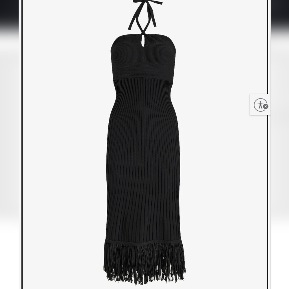 Express Black Ribbed Knit Dress - Picture 4 of 5
